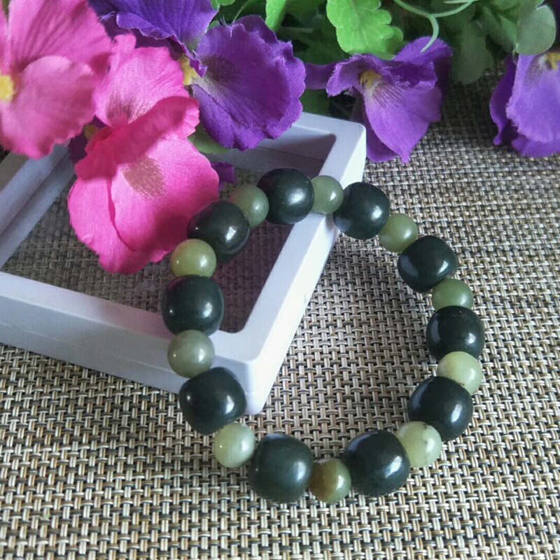 Natural Hetian Jade Abacus beads and Round beads Jade Bracelet Jewelry Fine Jewelry Lucky Auspicious Amulet Jade Bracelet