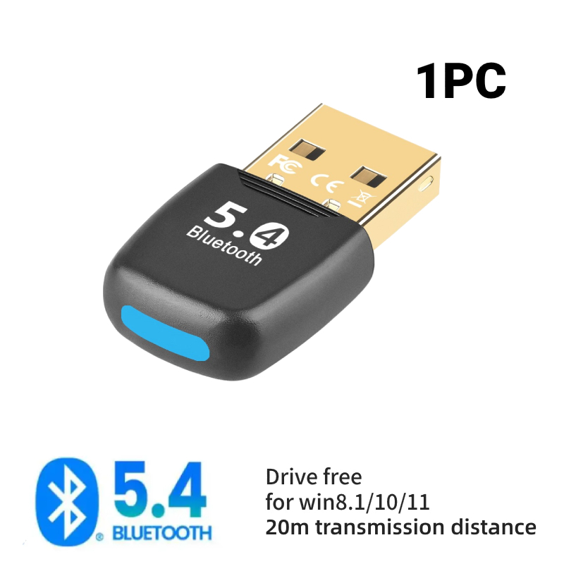 Usb bluetooth 5.4 adaptador receptor de áudio música transmissor para pc alto-falante portátil soundbox mouse sem fio transmissor usb: Marrom