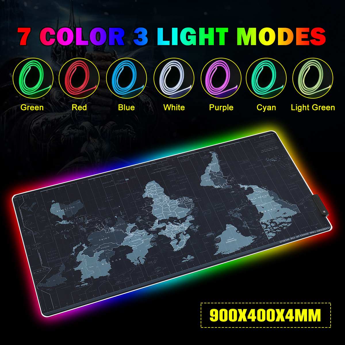 LED Gaming Mouse Pad RGB Gamer Large Mousepad LED Lighting USB Keyboard Colorful Desk Pad Mice Mat For PC Laptop Desktop
