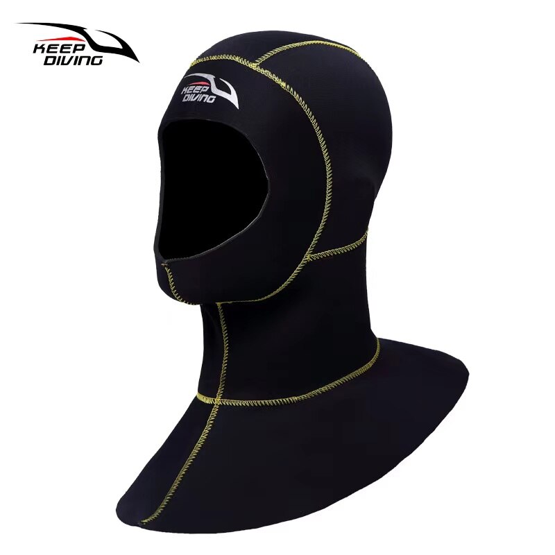 Blijf duiken 3mm neopreen duikkap met schouder snorkeluitrusting hoed muts winter zwemmen warm wetsuit speervissen: A3 / Xxl
