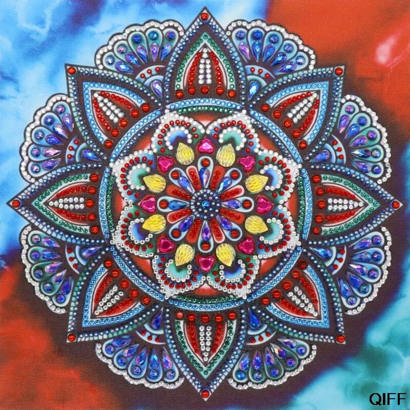Cirkel mandala 5d specialformet diamantmaleri broderi håndarbejde rhinsten krystal kors håndværkssømssæt gør det selv: 08