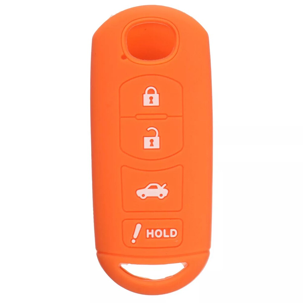 Auto Styling 4 Knop Afstandsbediening Sleutel Cover Siliconen Case Shell Voor Mazda 3 6 MX5 CX-5 CX-7 CX-9: Orange