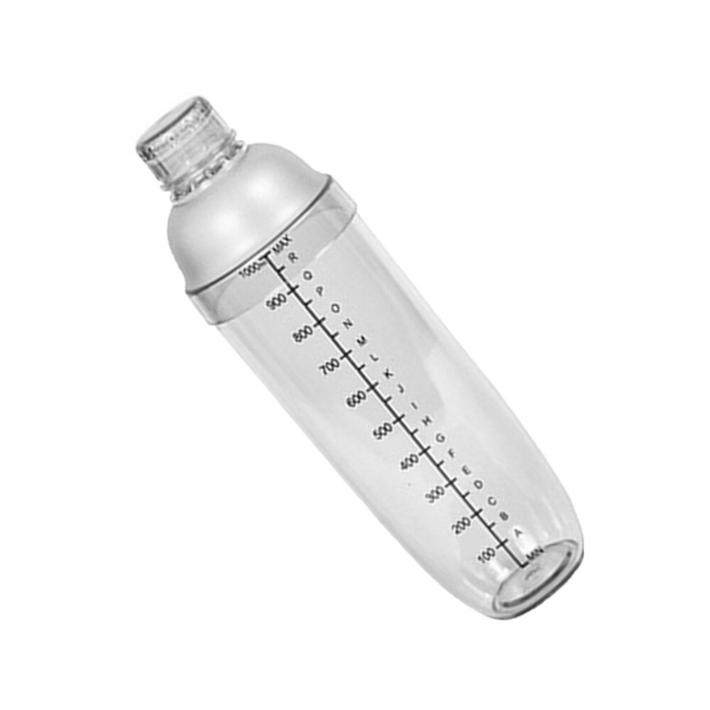 300ml Hand Shake Cup Cocktail Shaker Transparent Mixer Cup Clear Bar Shaker Wine Milk Tea Shaker Cup with Scale (White): White 3