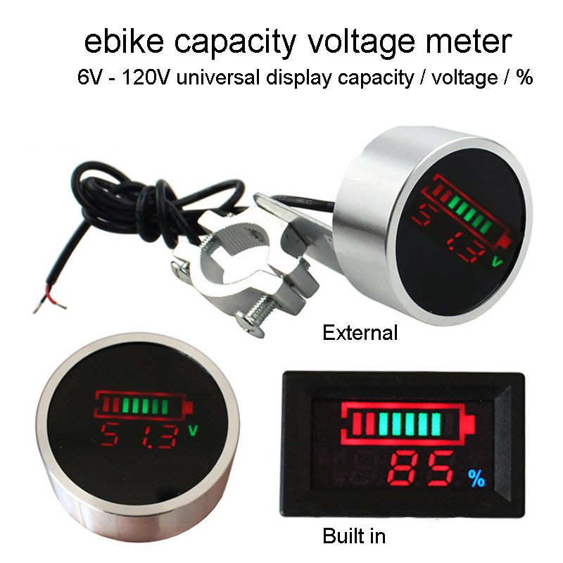 12V 24V 36V 48V 60V 72V 84V 120V eBike indicatore di capacità della batteria misuratore di tensione Display percentuale lifepo4 Li-ion piombo acido