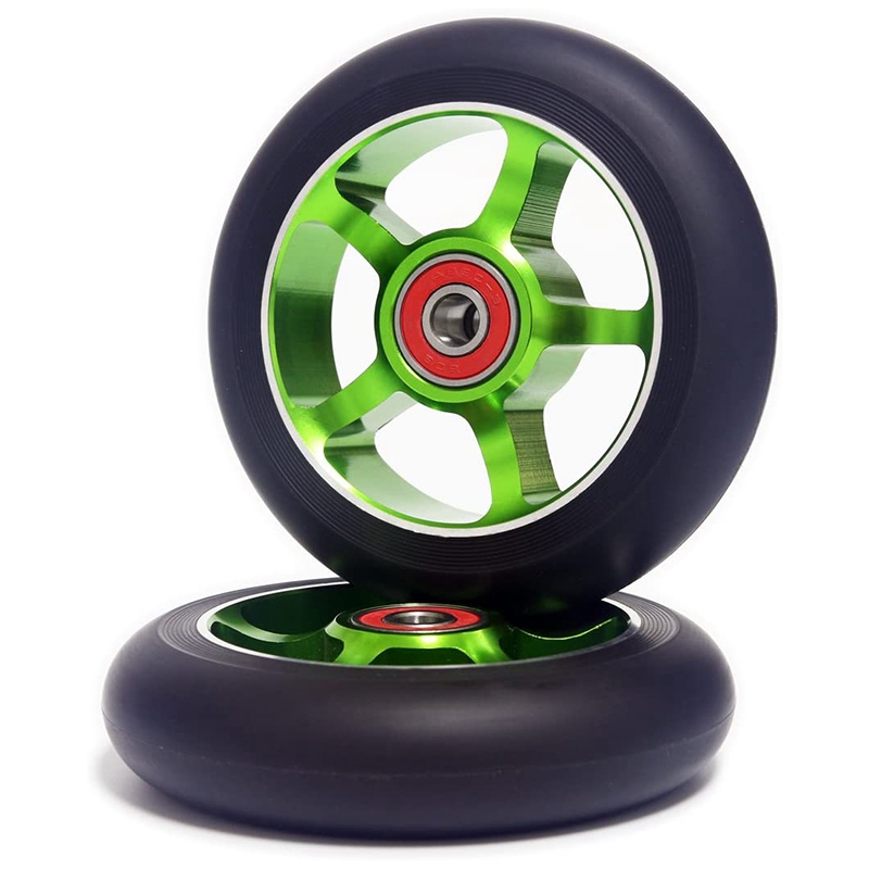 2 Stück 100mm Rolle Ersatz räder mit Lagern Aluminium verschleiß feste Pu Roller Teile Rolle