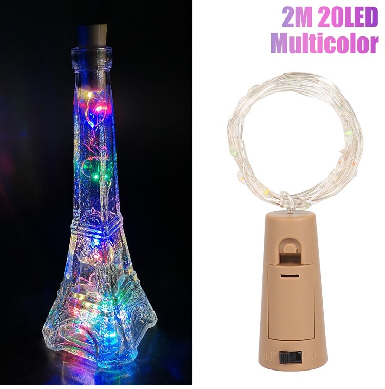 String Led Wine Bottle Lights With Cork 20 LED Fairy Lights String Lights for Party Christmas Wedding Bar Decor Garland: Style 4