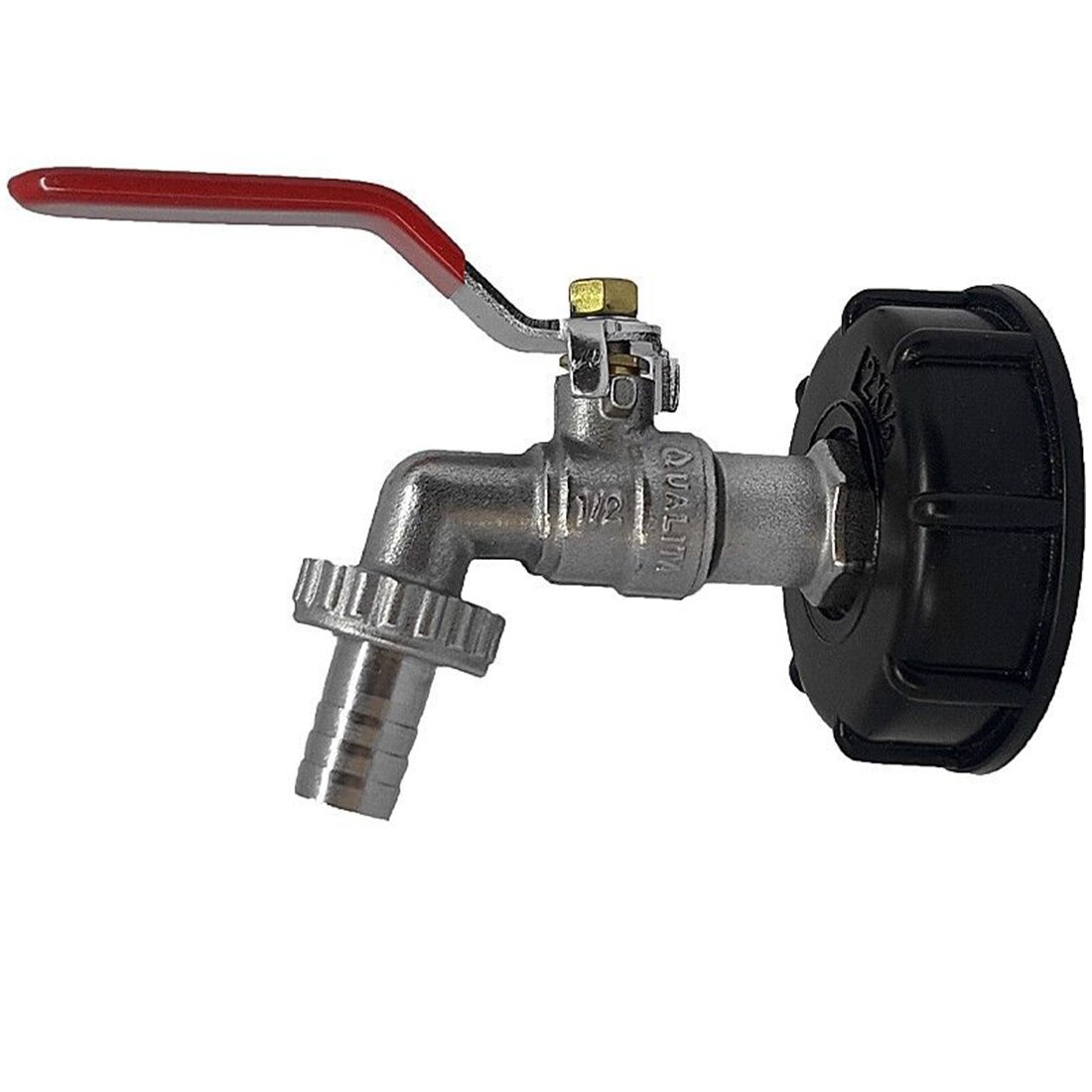 S60X6 Water Tank Tap Fuel Adapter With 1/2" Hose Connector Oil Fine Flow Thread Snap On IBC Garden Brass Assembled