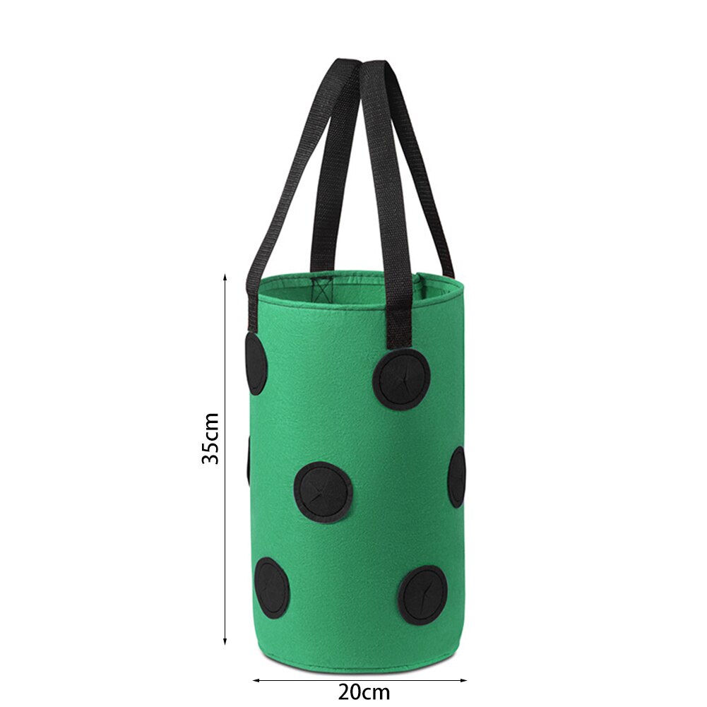 Maceta colgante de fieltro de 3 galones, bolsas de cultivo de jardín con bolsillos de exhibición para macetas de verduras de jardín al aire libre, suministros: Verde