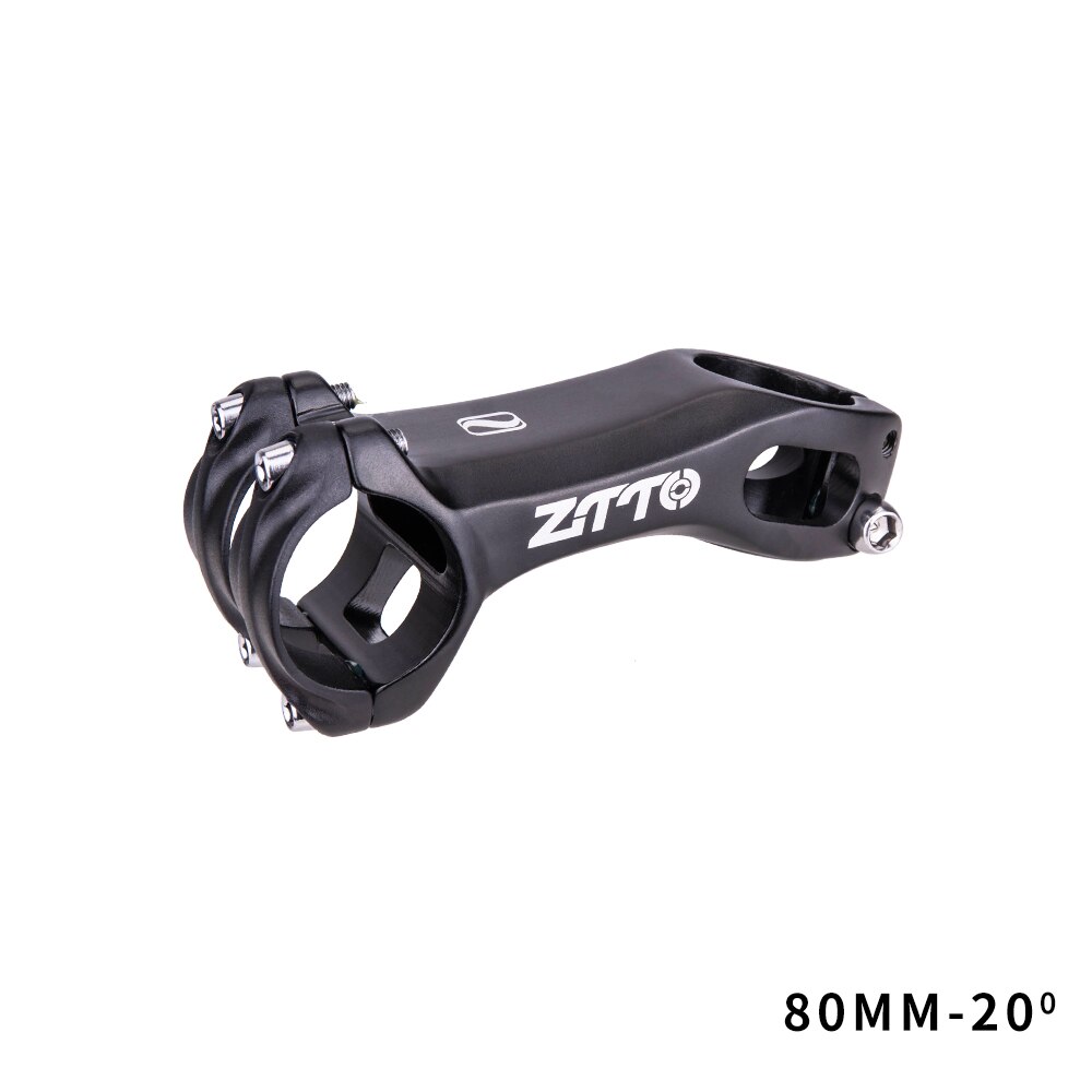 ZTTO MTB 20 Degree Negative angle 31.8mm Bicycle Stem HighStrength Lightweight 60mm 80mm for XC AM MTB Gravel Mountain Road Bike: 80mm Black