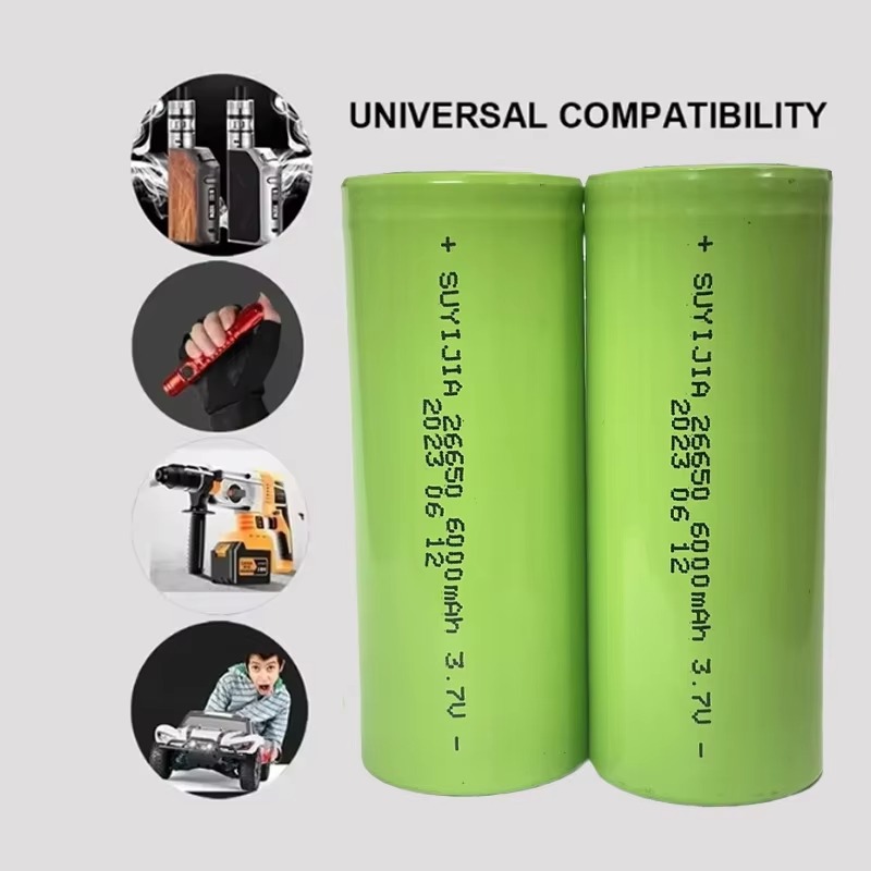 26650 Battery 3.7V 6000mah Lithium Li-ion Rechargeable Power Batteries for LED Flashligh Wireless Microphone Electric Toy
