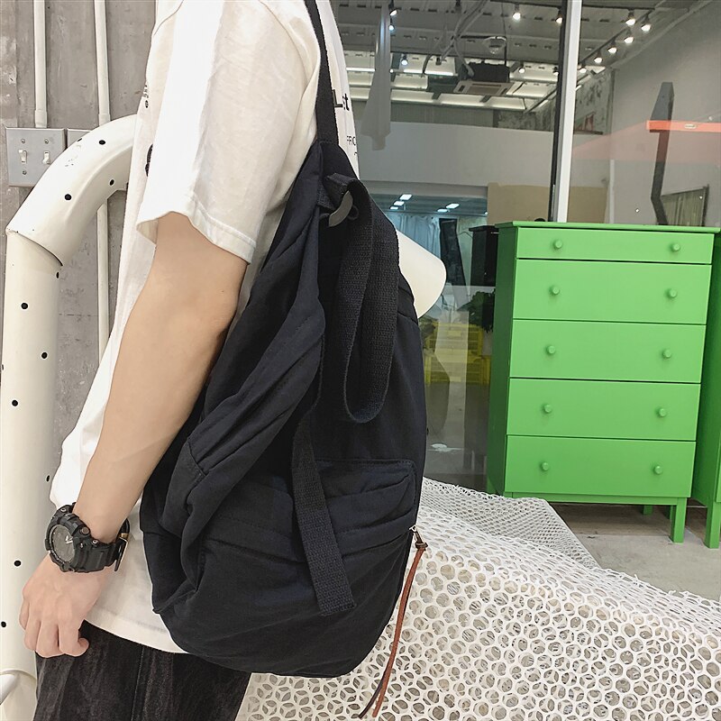 Mochila Retro Para estudiantes de secundaria, bolso universitario japonés de gran capacidad, bolsa de mensajero, bolsa de pecho, riñonera para mujer