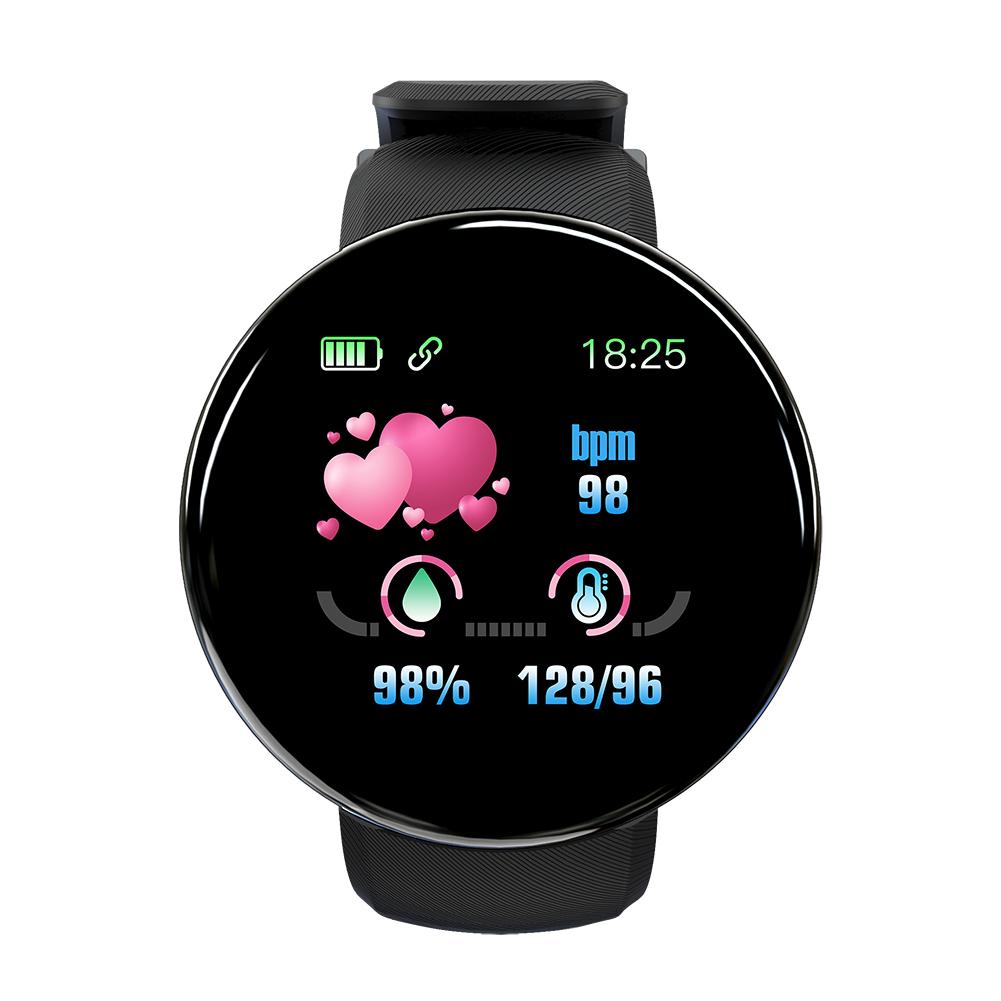 Reloj inteligente BluetoothSmart barato para Android / IOS IPhones pantalla táctil impermeable deportes salud reloj de pulsera inteligente para mujeres: Black