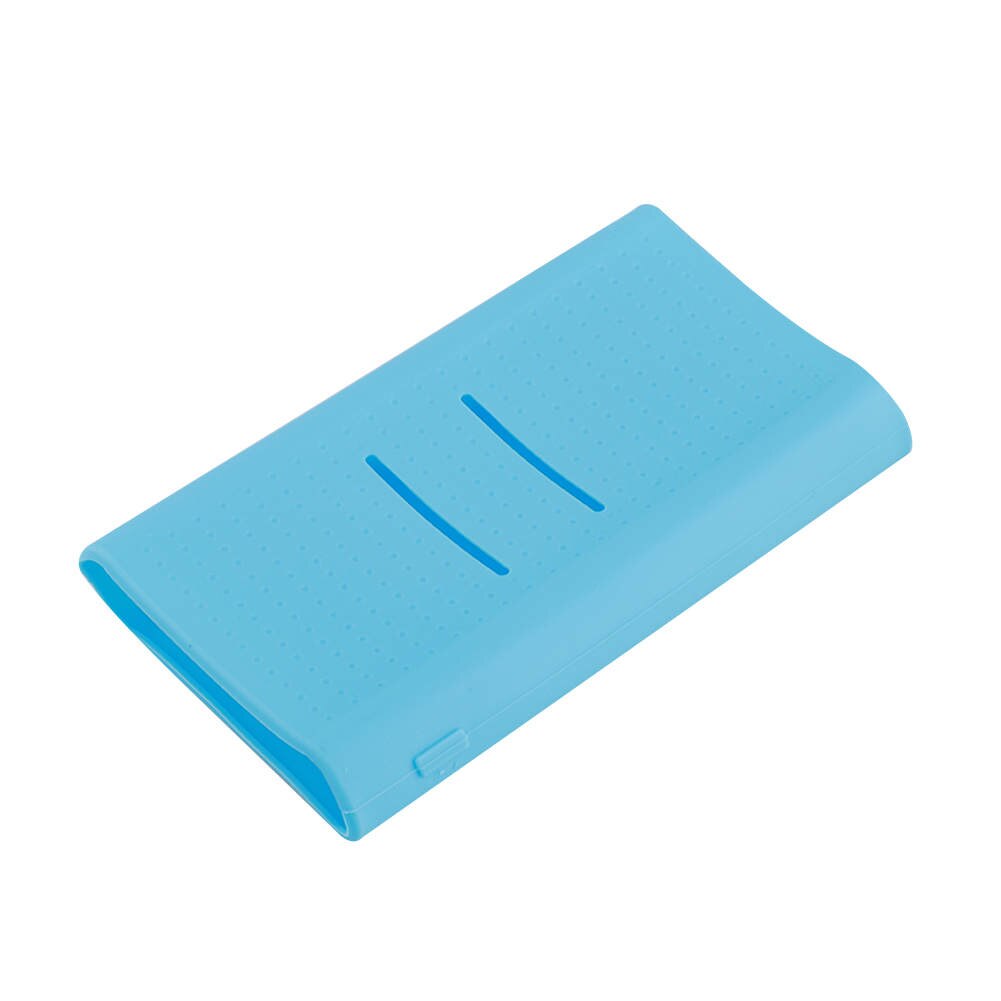 Funda de silicona para Xiaomi Power Bank 2 Generación, 20000mAh, PLM10ZM, funda de goma, bolsas para paquete de batería externa portátil: Blue