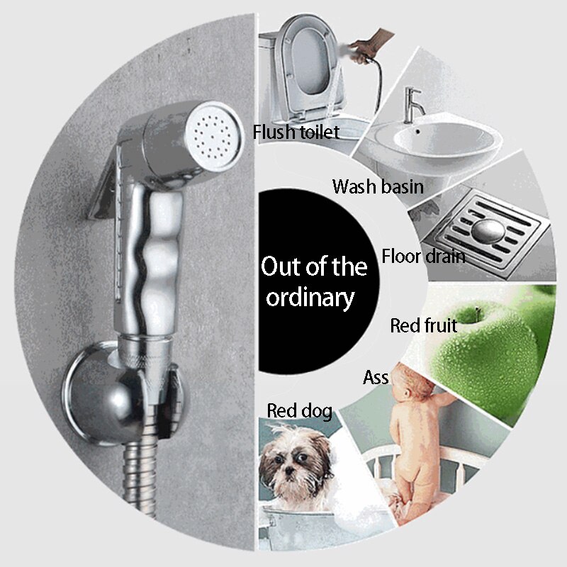 Bidet Shower Head Set Hand Held Bathroom Bidet Sprayer Silver Water Jet Toilet Faucet Spray For Bathroom Accessories