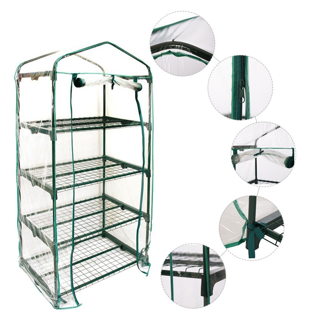 Pvc varm have tier mini husholdnings plante drivhus dækning hjem have dekoration beskytte planter blomster (uden jernstativ)