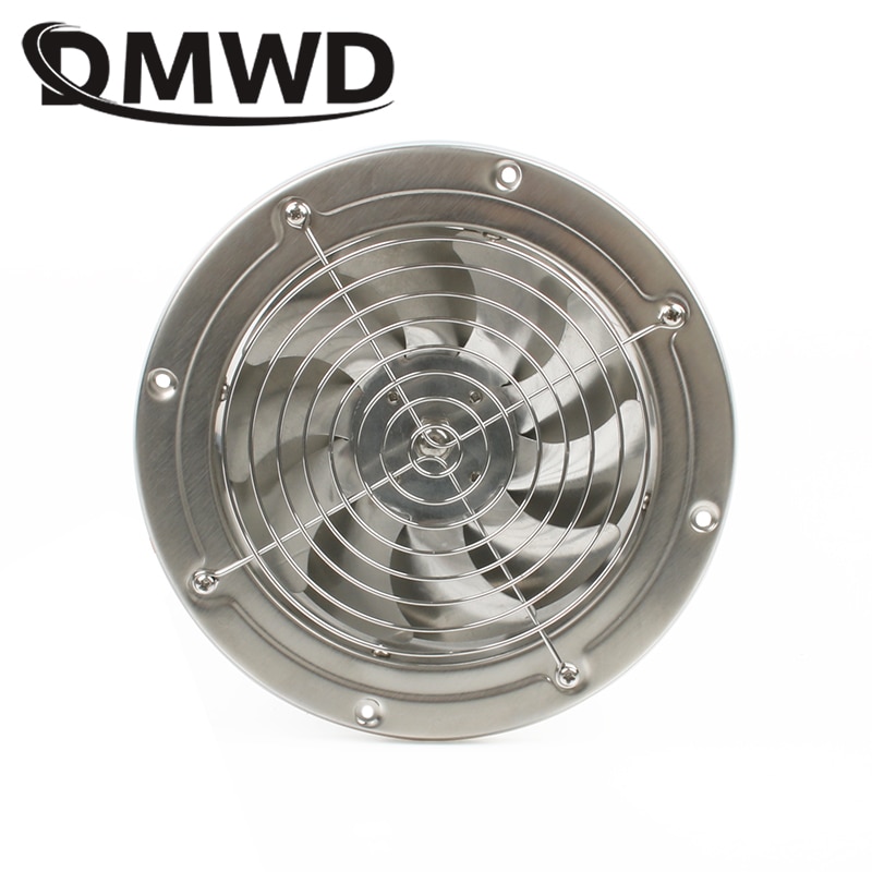 DMWD 6 Inch Stainless Steel Exhaust Fan 6&#39;&#39; Toilet Kitchen Bathroom Hanging Wall Window Duct Fan Air Ventilator Extractor Blower
