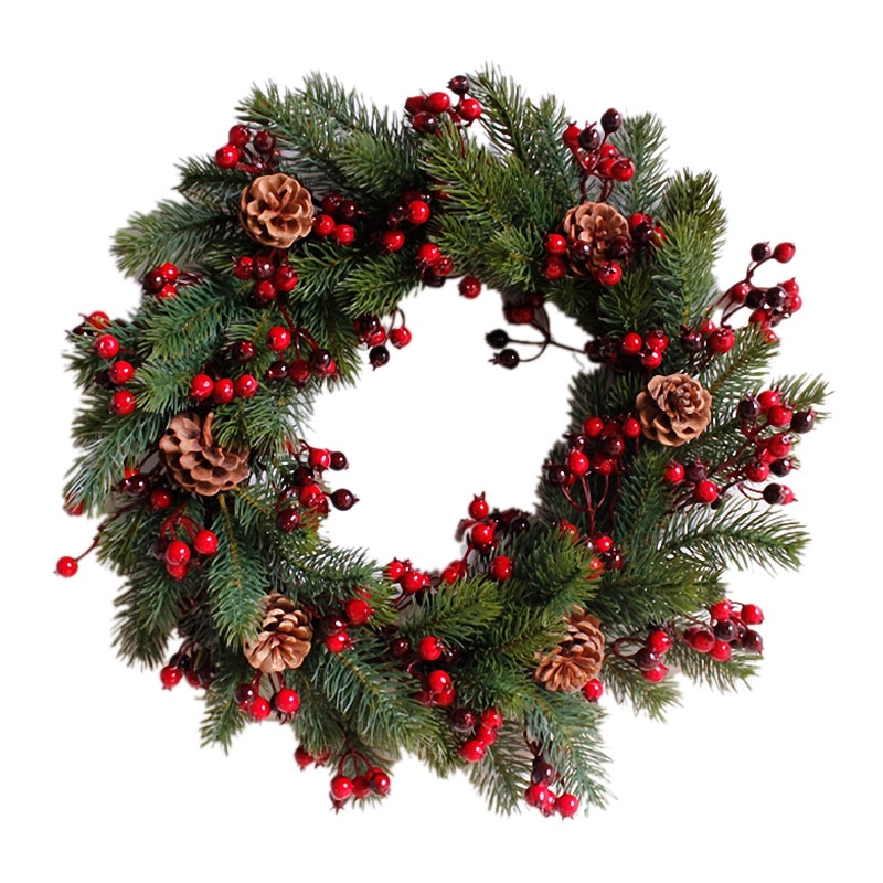 Kerstkrans 'rode besjes' - rood (35cm) | Jan&Juup