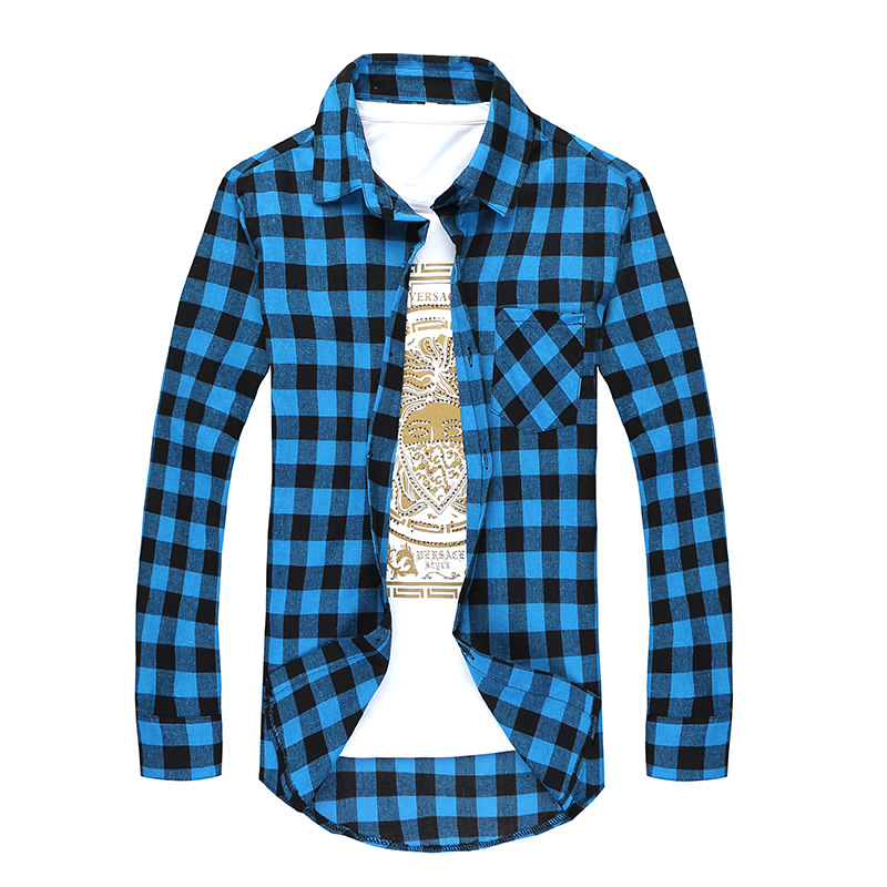 Mannen Plaid Shirt Camisas Sociale Herfst Mannen Mode Plaid Lange Mouwen Mannelijke Button Down Casual Controleren shirt