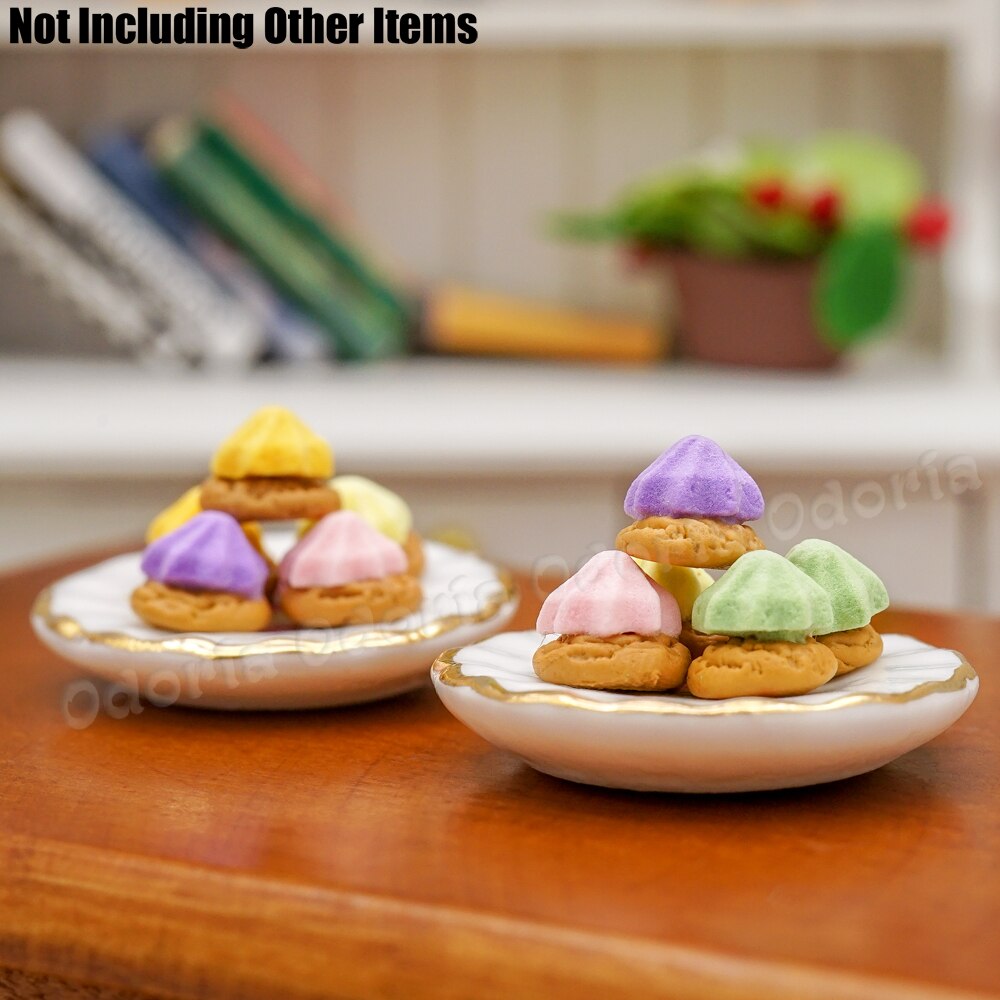 Odoria 1:12 miniatuur koekjes dessert 10 stuks/zak poppenhuis keukenaccessoires