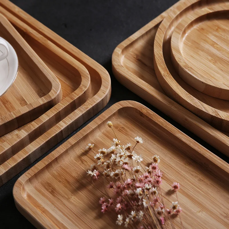 Bambus hölzern Tablett Bambus Pizza Tee Tablett Japanese rechteckig Haushalt Kuchen Brot fest Holz