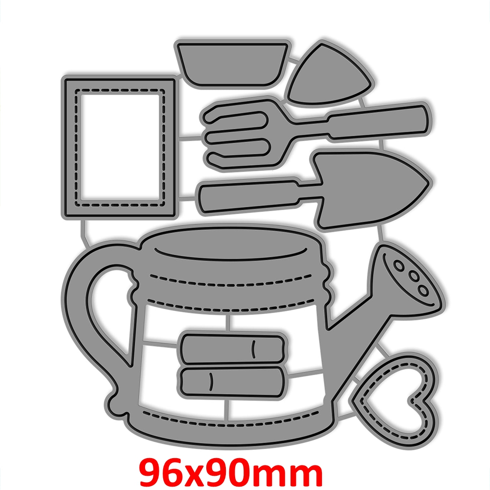 Solsikke gulerødder vandkande grøntsager hus regnbue cirkel metal skæremaller scrapbooking stencil gør-det-selv håndværk kortfremstilling  l01: Gåsegul