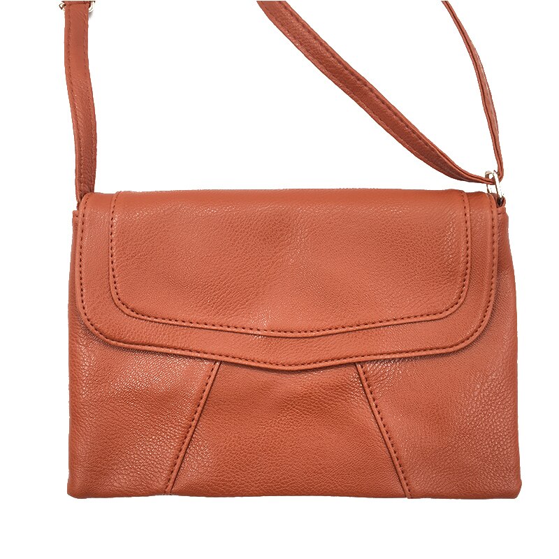 Diagonal magnetisk knap håndtaske dametaske crossbody skulder messenger tasker kvinder konvolut clutch: Brun