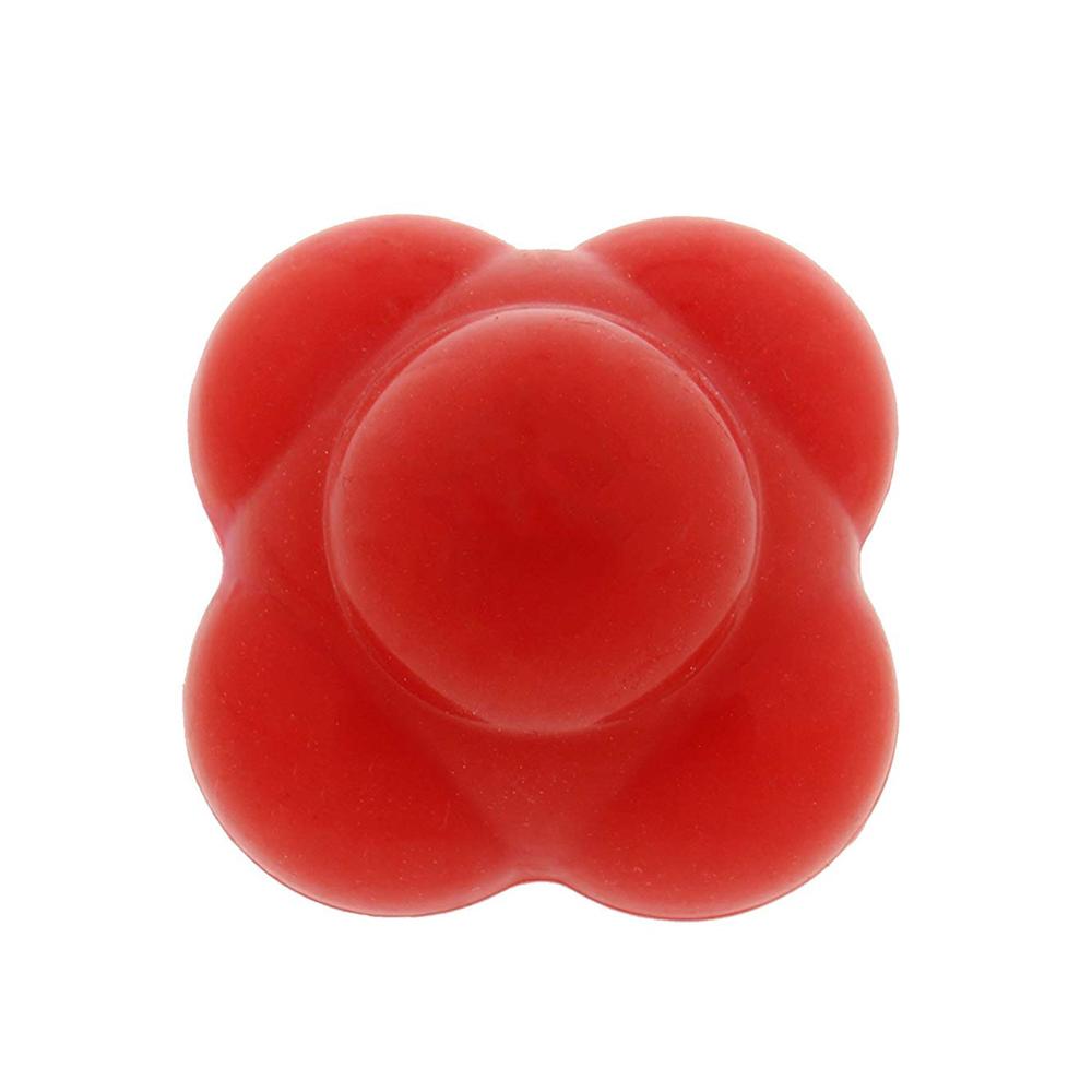 Silicone hexagon ball Speed and agility fitness Highly difficult physical training reaction ball sensitive fitness workout: Red