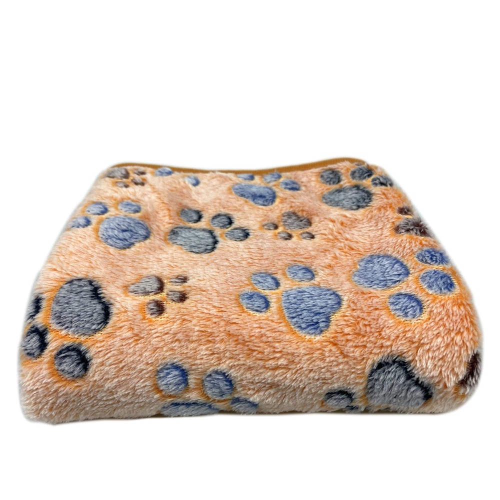 Koce dla psów Kot Miękki Puszysty Polarowy Koc dla Zwierząt Ciepły Śliczny Nadruk Szczeniak Kociak Psia Łapka Mały: S / Różowy