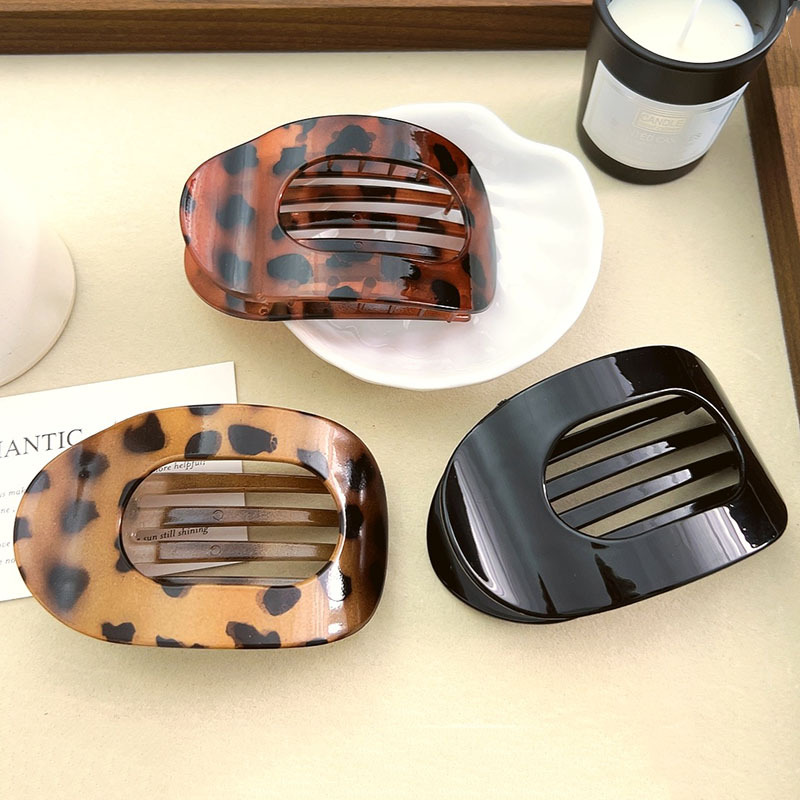 Nueva pinza para el pelo de cuchara acrílica coreana, soporte para cola de caballo de leopardo para mujer, horquillas, Clip superior, accesorios para el cabello para chicas a la , horquilla