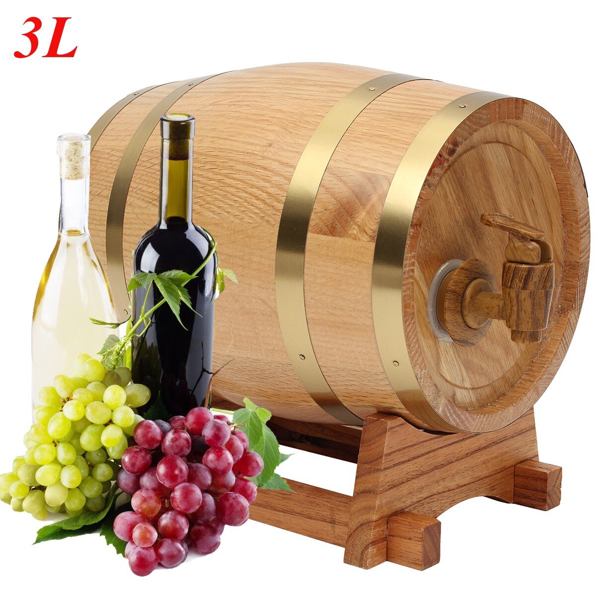 3L Beer Brewing Keg Vintage Wood Oak Timber Wine B... – Vicedeal
