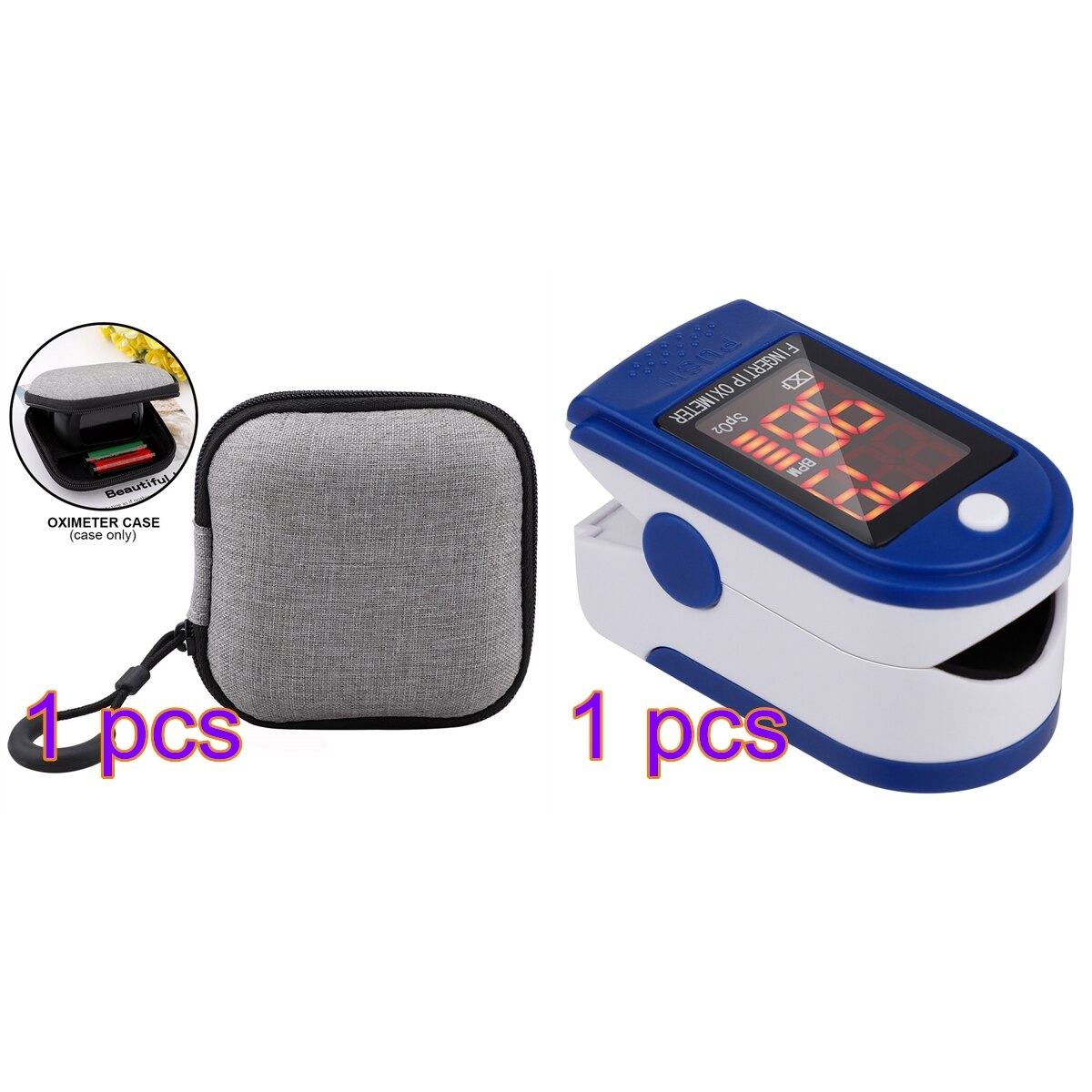 Finger Oximeter Pulse Detection Oximeter Blood Saturometer Monitor SPO2 PR Portable Pulse Oximeter Pulse Oximeter: Type C