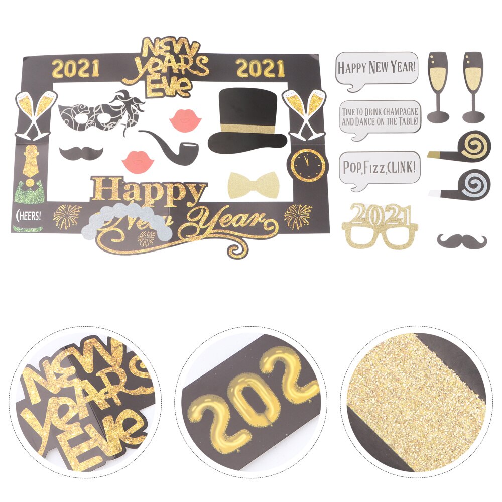 18pcs Handheld Funny Photo Booth Props Photo Props Selfie Props for Year Party