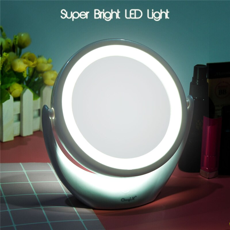 USB 1X 5X Makeup Mirror Double-Sided Magnifying Vanity Mirror LED Magnification Cosmetic Mirror 360 Degree Swivel Touch Control