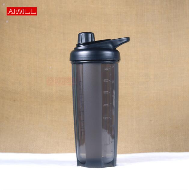 AIWILL Shaker Sports Water Bottles Drink Camping Tour My Bottle for Water 700ml Plastic Drinkware BPA Free: Black