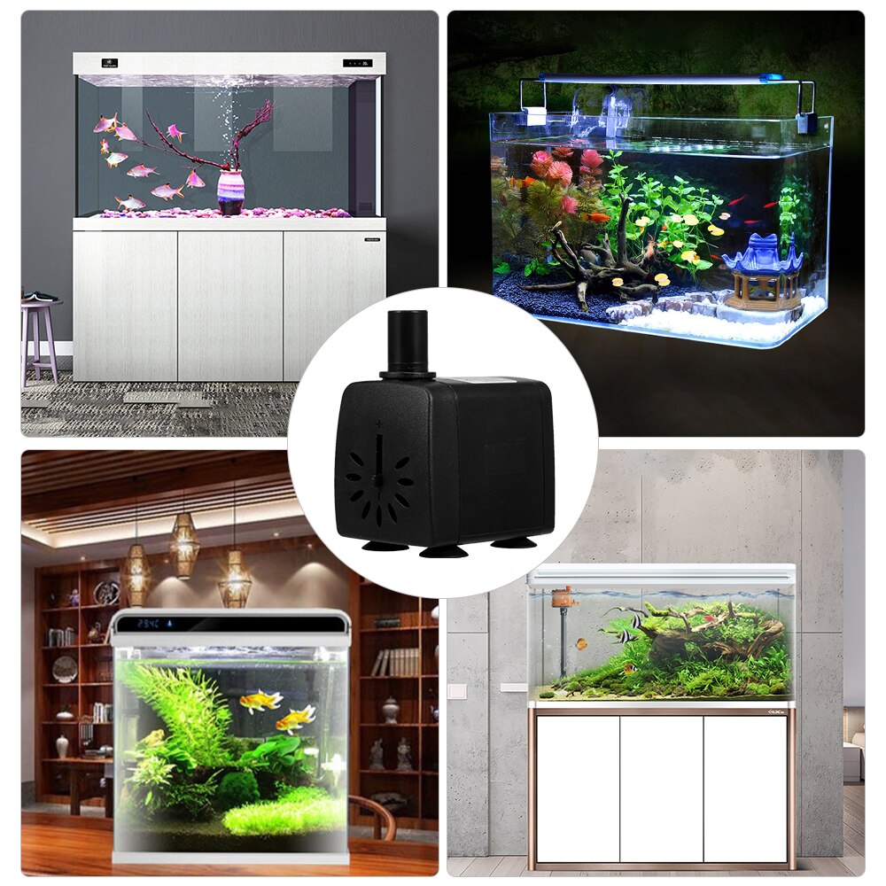 IP68 Waterproof Fountain Pump 10W Ultra-quiet USB Water Pump with Power Cord for Aquarium Fish Tank