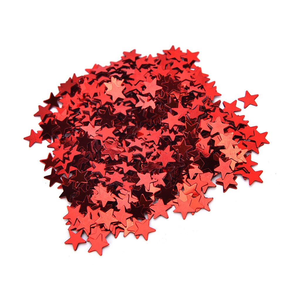3000pcs/bag 6mm Stars Table Confetti Sprinkles Birthday Party Wedding Decoration Sparkle Blue Gold Silver Metallic Stars Supply: Red