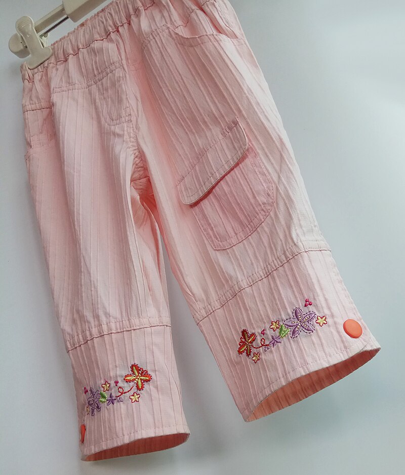 2-6 anni pantaloncini di cotone estivi per ragazze pantaloni da spiaggia per bambini pantaloncini Casual per bambini tinta unita elast alla moda ricamato per bambini