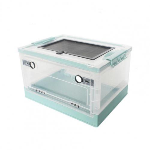 Tanque de cría de mascotas, Terrario de plástico Universal de fácil limpieza, terrario plegable moderno para reptiles, erizo, caja de alimentación: Azul