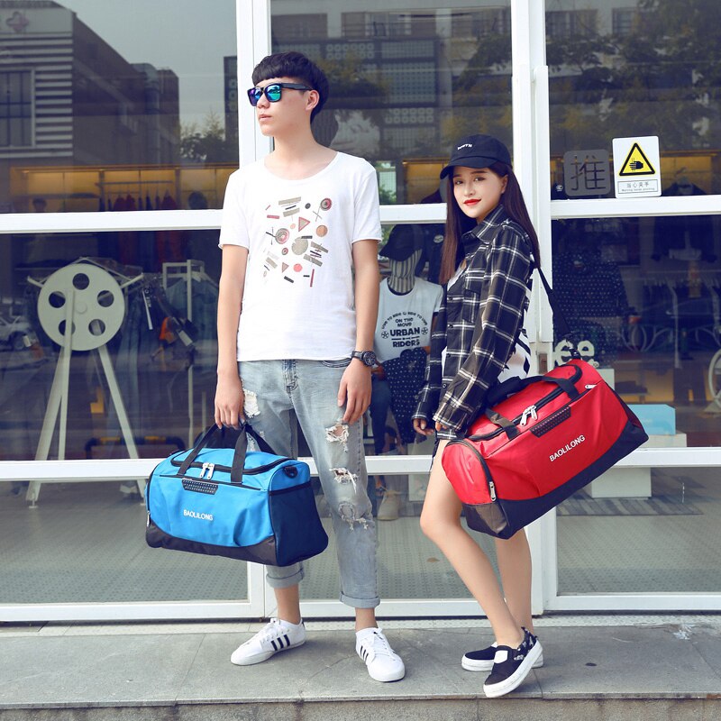 Bolsa deportiva grande para hombre y mujer, bolsa de Gimnasio , impermeable, de poliéster, de gran capacidad, empaquetable, de viaje