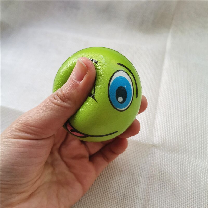 4pcs 6.3cm Funny Smiley Face Grimace Stress Balls Foam PU Balls Squeeze Anti Stress Balls Toys for Kids Children