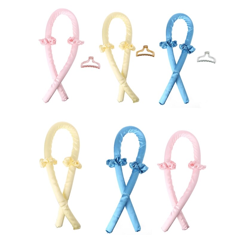 Heatless Curling Rod Headband,No Heat Curls Silk Ribbon Hair Rollers Sleeping Soft Headband Wave Formers Hair Curlers