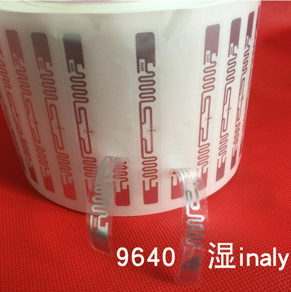 100 pcs/lot Aline 9640 RFID UHF Adhesive Tag Aline H3 chip Inlay 860-960MHz 512Bit Alien higgs-3 UHF Inlay label