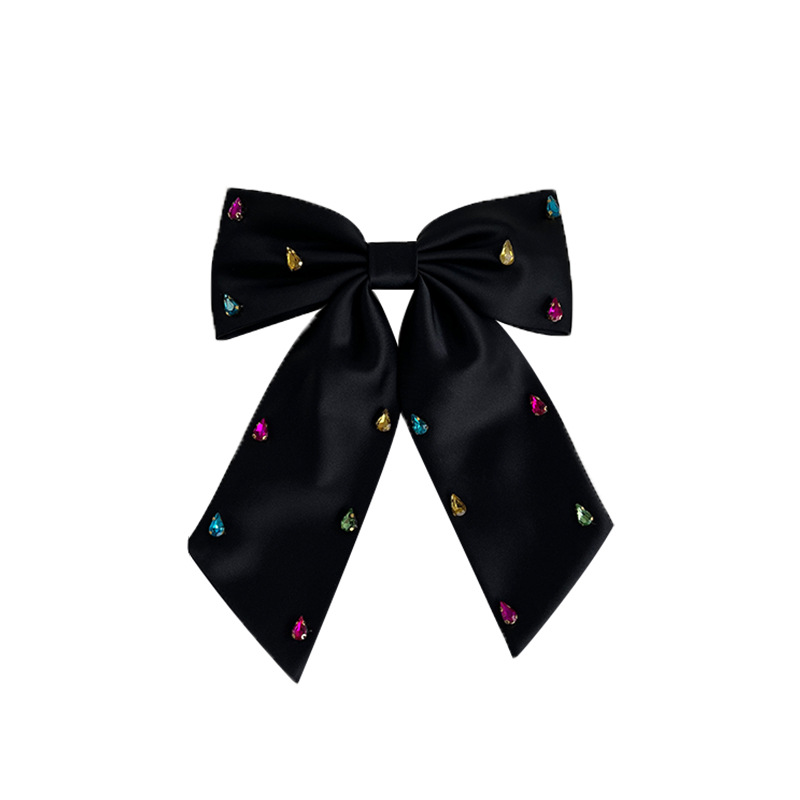 Ladies' Hair Clips Bowknots Colorful Rhinestones Barrette Headwear Sweet Gentle Versatile High Hair Accessories