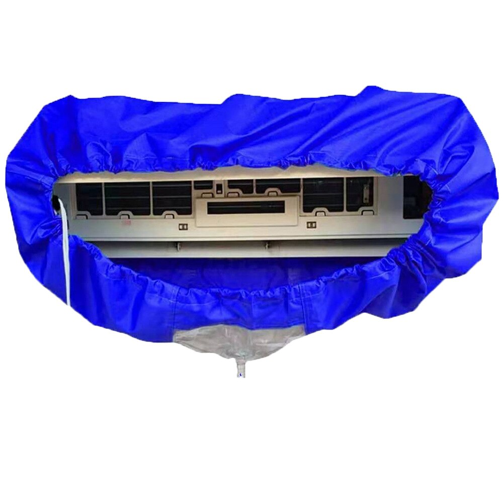 Zwarte airconditioner reinigingszak, stofhoes, hangende waterdichte beschermhoes, huishoudelijke schoonmaakstofhoes voor 1.5p 3p: Blauw / M