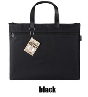 Deli 1pcs Waterproof File Folder Capacity Double Layers Document Holder Zipper File Bag with Handle Waterproof Canvas Handbag