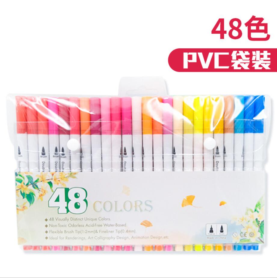 Rotuladores para pinceles de doble punta, 100 colores, marcadores delineadores finos, lápices de acuarelas, pinceles, plumas de dibujo, trazo para colorear la Manga