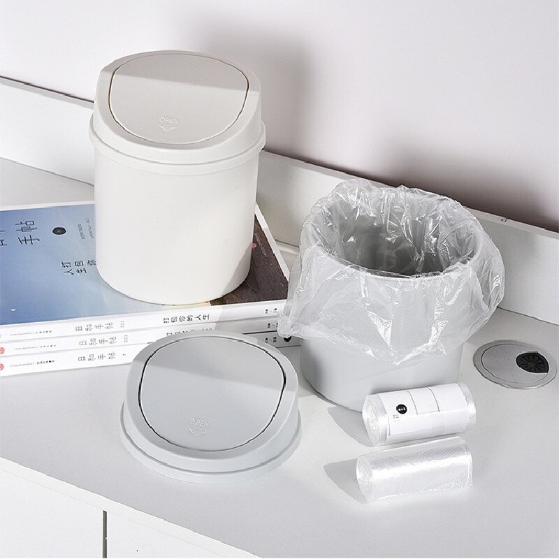 Kreative Mini Schreibtisch Mülleimer Kleine Abfall Behälter Tisch Müll Korb Schaukel Deckel Mülleimer Kleinigkeiten Fass Kasten Hause Büro Lagerung