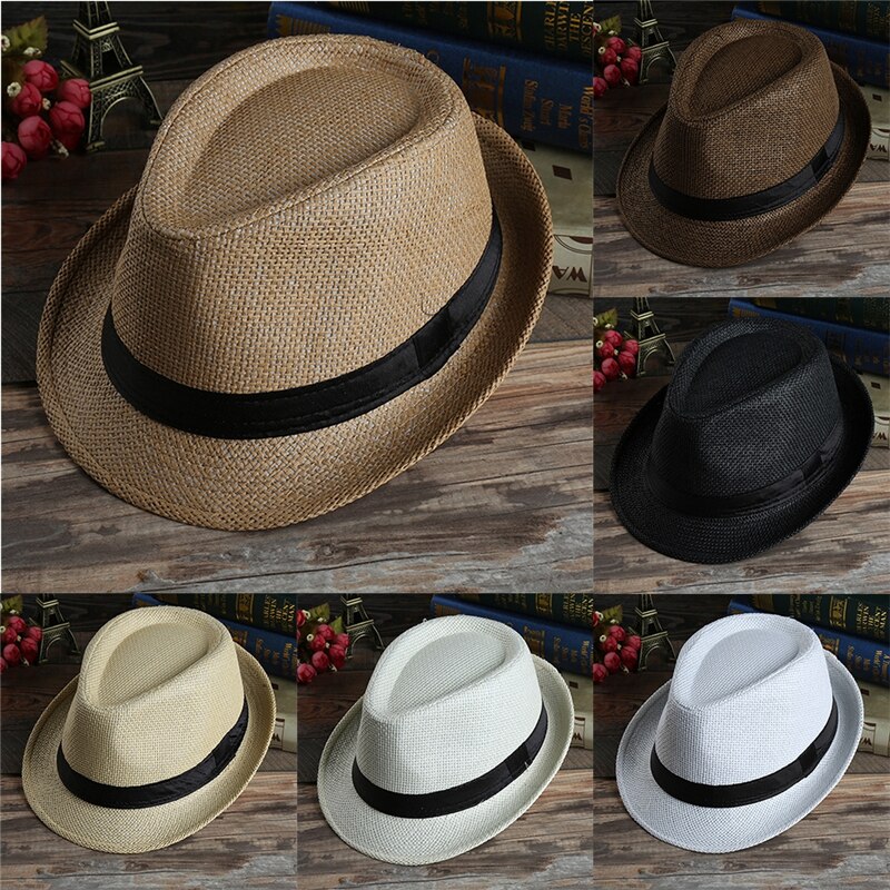 Imixlot sommer vestlig cowboy stråhatt unisex utendørs kul avlet brem solbeskyttelseshatt Strand solskjermhatt