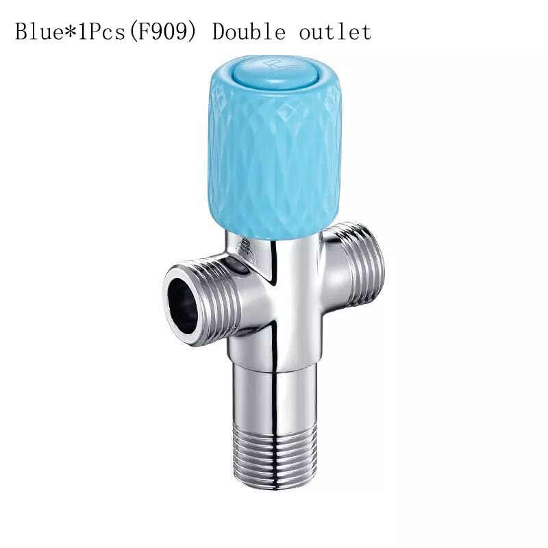 Submarine Lizhi Angle Valve Bathroom Angle Filling Valve Double water outlet angle valve Kitchen Cold Mixer Tap Accessories: Blue F909