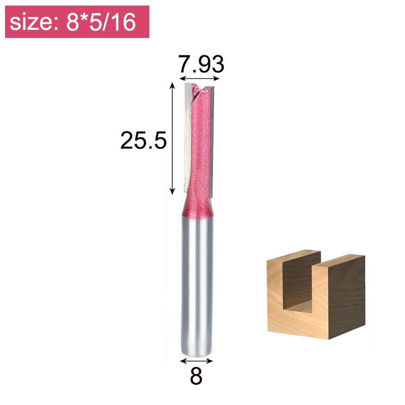 6mm 8mm Shank Straight Router Bit CNC Woodworking Tools Industrial Grade Bits Tungsten Carbide Milling Cutters for Wood MDF: Z00709
